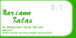 mariann kalas business card